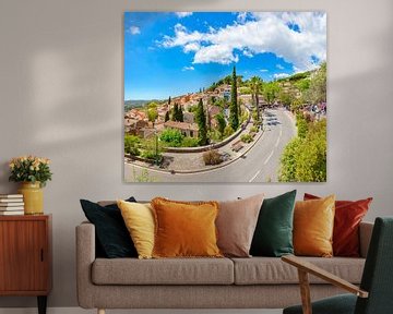 Uitkijkpunt over de stad, Bormes-les-Mimosas, Var, Frankrijk van Rene van der Meer
