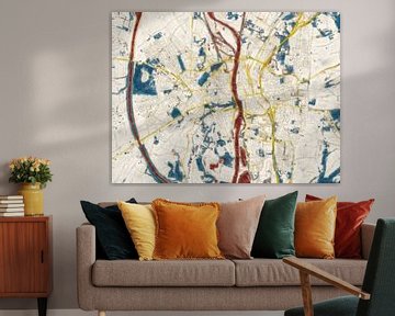 City map Maastricht | Midnight Gold | Red-Blue-Gold by Map Art Studio