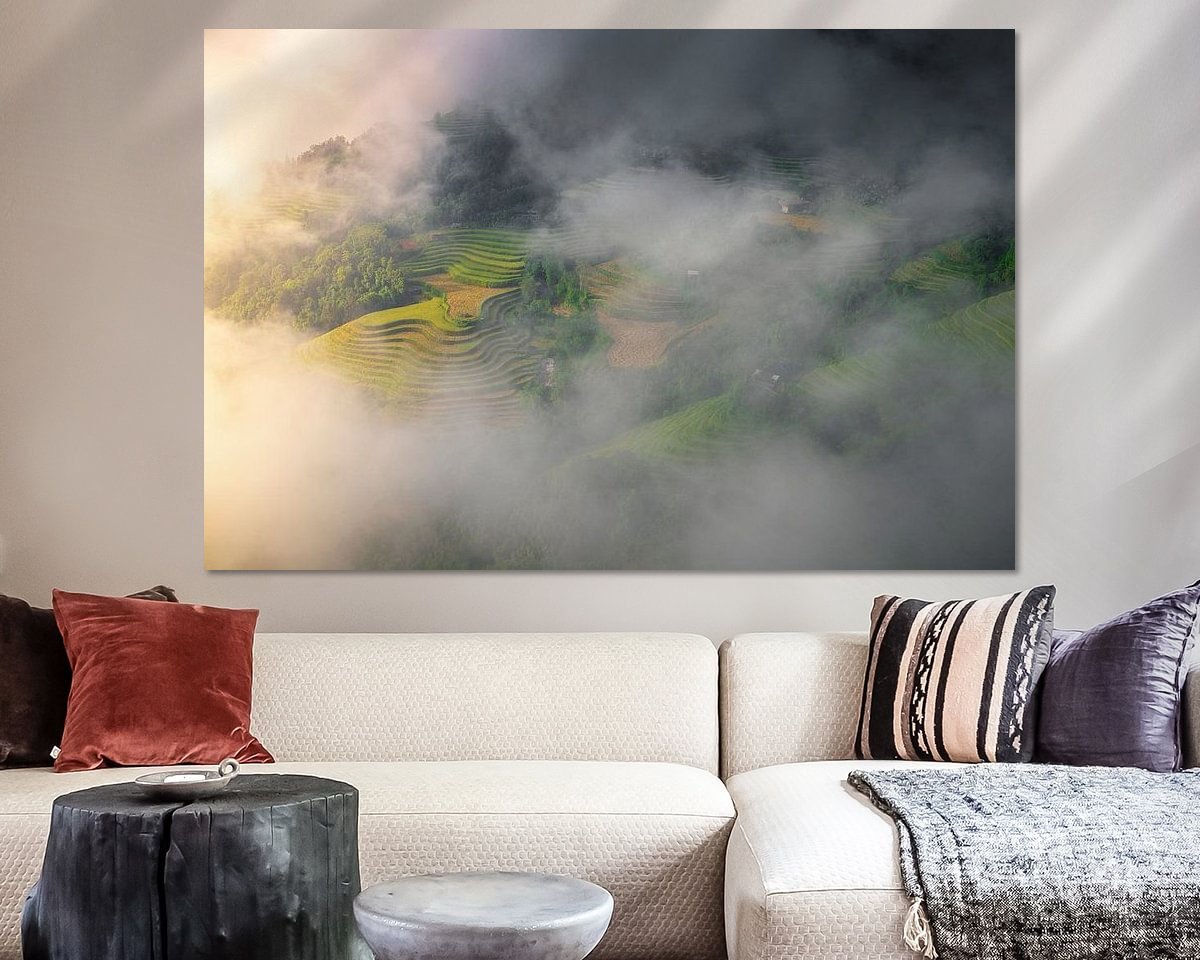 Voorbeeld van het werk in een kamer