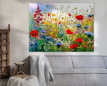 L'été ! Fleurs des champs dans l'herbe sur Studio Pieternel