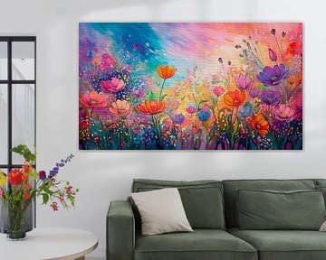 L'été ! Champ de fleurs sauvages moderne sur Studio Pieternel