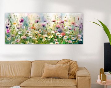 Sommer! Panoramabild mit Wildblumen