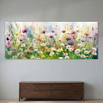 Sommer! Panoramabild mit Wildblumen