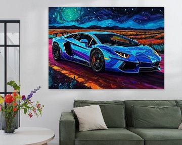 Lamborghini Aventador Blauw - Galactische Nacht Editie van MIROKKU