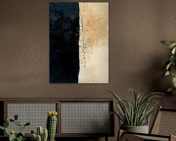 Abstrakte "Split Screen" Malerei - Japandi Living Style
