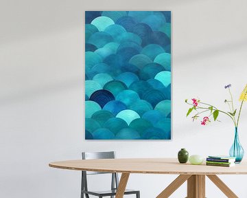 Blauwe Wavy Cirkels van Danny van Eldik - Perfect Pixel Design