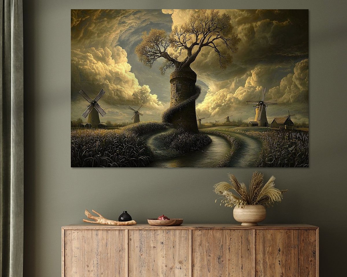 Voorbeeld van het werk in een kamer