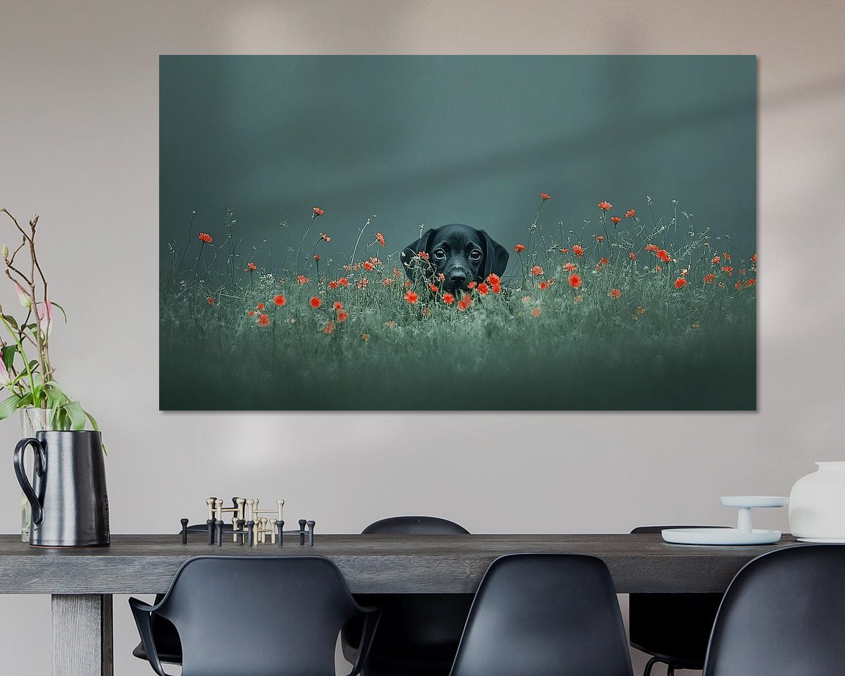 Voorbeeld van het werk in een kamer