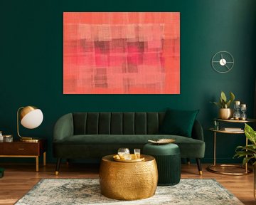 Warm Abstract in Orange, Pink & Taupe – Modern Minimalist Art by Dina Dankers
