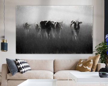 koeien in de mist by Yvonne Blokland