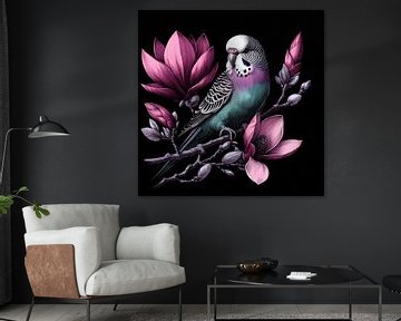 Parakeet on Magnolia Branch von J.O. Han