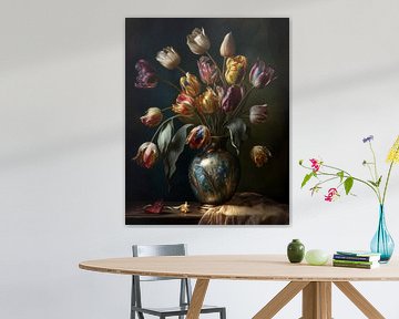 Stilleven tulpen van Digital Art Studio