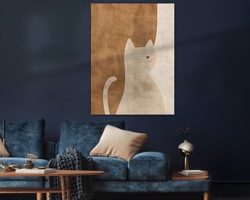 Kattenschilderij | Whiskers and Smiles van Modern Collection