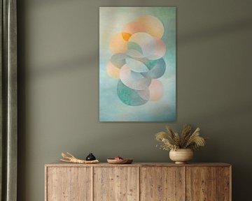 Pastel Harmonie | Abstracte Overlapping in Pastel van Modern Collection