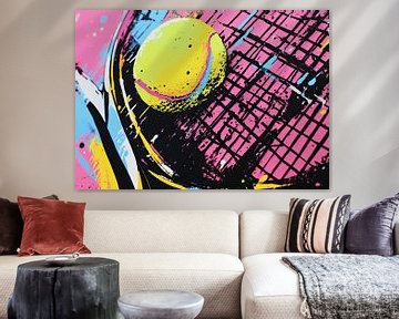 Tennis | Splashing Tennisball in leuchtenden Farben von OMG Art