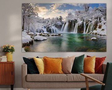 Kravica Wasserfälle im Winter von Ursula Di Chito - Fotografie und Fotokunst