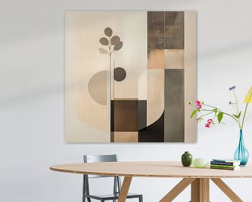 Moderne vormen en lijnen, bohemian stijl van Japandi Art Studio