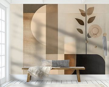 Moderne vormen en lijnen, bohemian stijl van Japandi Art Studio