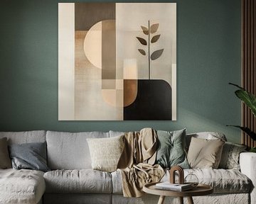 Moderne vormen en lijnen, bohemian stijl van Japandi Art Studio