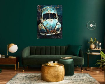 Duiken VW Kever vintage auto onderwater koraal vissen van gm_designs