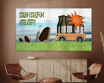 Slikslak bier reclame - er zit er hop in. van Grüntyers .