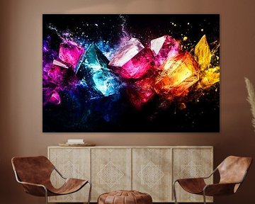 Kleurrijke abstracte edelstenen explosie van Imperial Art House
