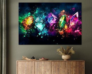 Colourful abstract crystal art