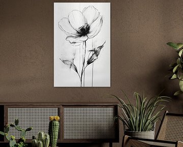 Elegant Unit: Minimalist Flower Illustration by But First Framing