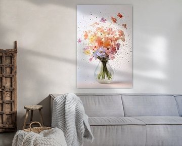 Vaas in Bloemenexplosie van Thea