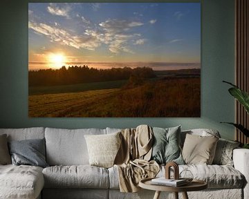 A sunrise on an autumn morning by Claude Laprise