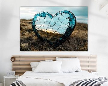 Gebroken hart spiegel natuur van Art & Soul Creations