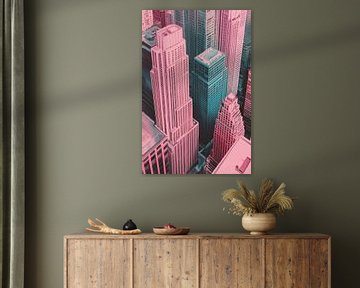 Retro New York Skyline van Thea