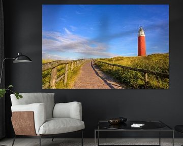 Texelse vuurtoren in de duinen tijdens een rustige herfstmiddag van Sjoerd van der Wal Fotografie