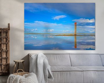 Strandpaal op Texel bij het Noordzeestrand