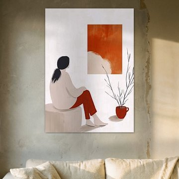 Woman life minimal art picture