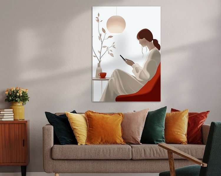 Voorbeeld van het werk in een kamer