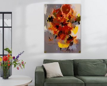 Stilleven - Vaas met bloemen. van Alies werk