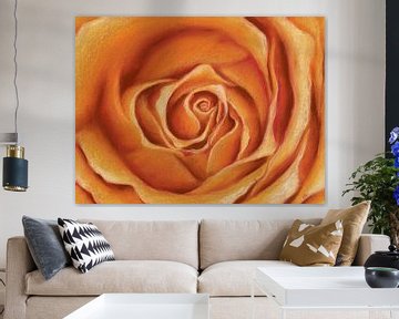 Gele roos pastel schilderij van Karen Kaspar