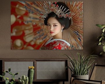 Japanese art with Geisha