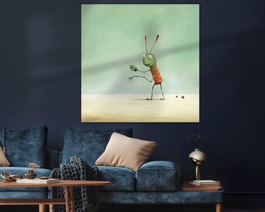 Voorbeeld van het werk in een kamer