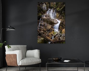 At the Lainbach Falls, the waterfall in the forest -de waterval in het bos - la cascade dans la foret by Christina Bauer Photos