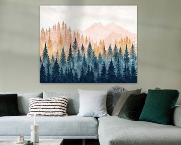 Alpine Forest | Dawn's Gentle Embrace by Abstract Painting