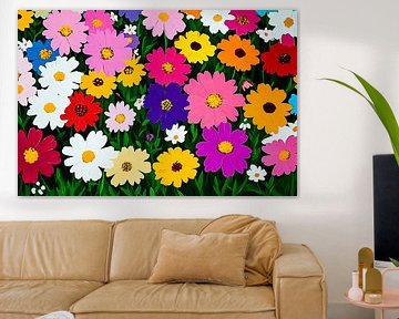 Kleurrijk veld met bloemen van Art & Soul Creations