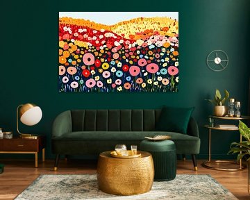 Kleurrijk abstract bloemenveld ontwerp van Art & Soul Creations
