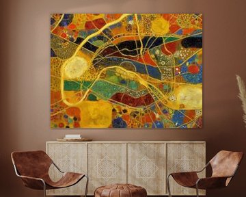 Stadskaart Parijs | Wereldsteden | Goud-Oranje van Map Art Studio
