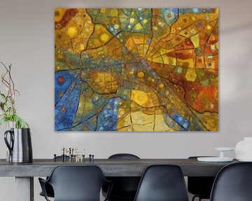 Stadtplan Berlin | Weltstädte | Gold-blau von Map Art Studio
