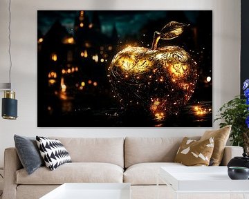 Golden apple with lighting by Imperial Art House