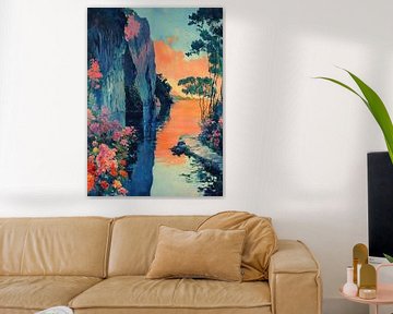 A lake in the style of Matisse