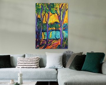A lake in the style of Matisse by Niklas Maximilian