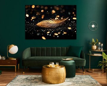 Luxury gold feather art design by Imperial Art House